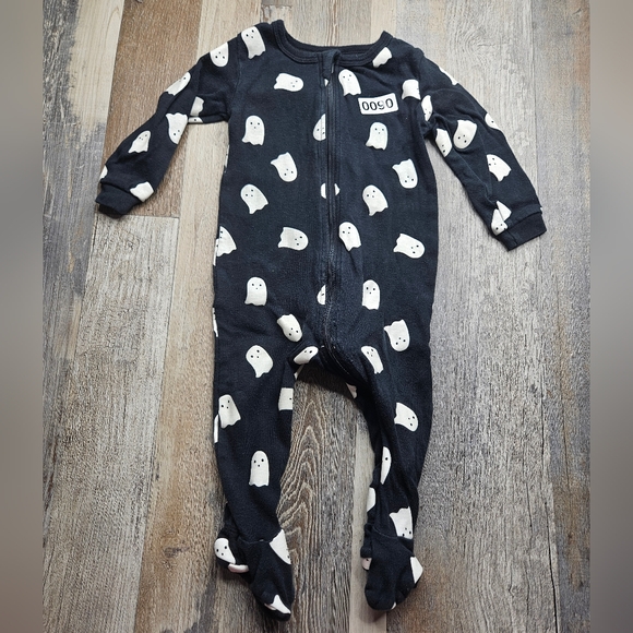 Petit Lem Black and White Ghost Pajama Set Size 9 Monthd - Picture 1 of 5